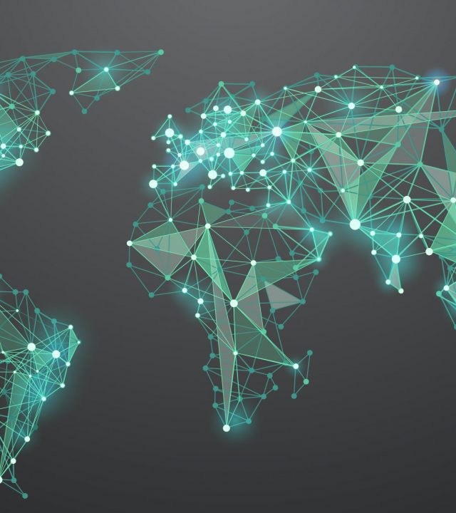 Polygonal world map Polygonal world map. Global travel geography and connect, continent and planet, vector illustration